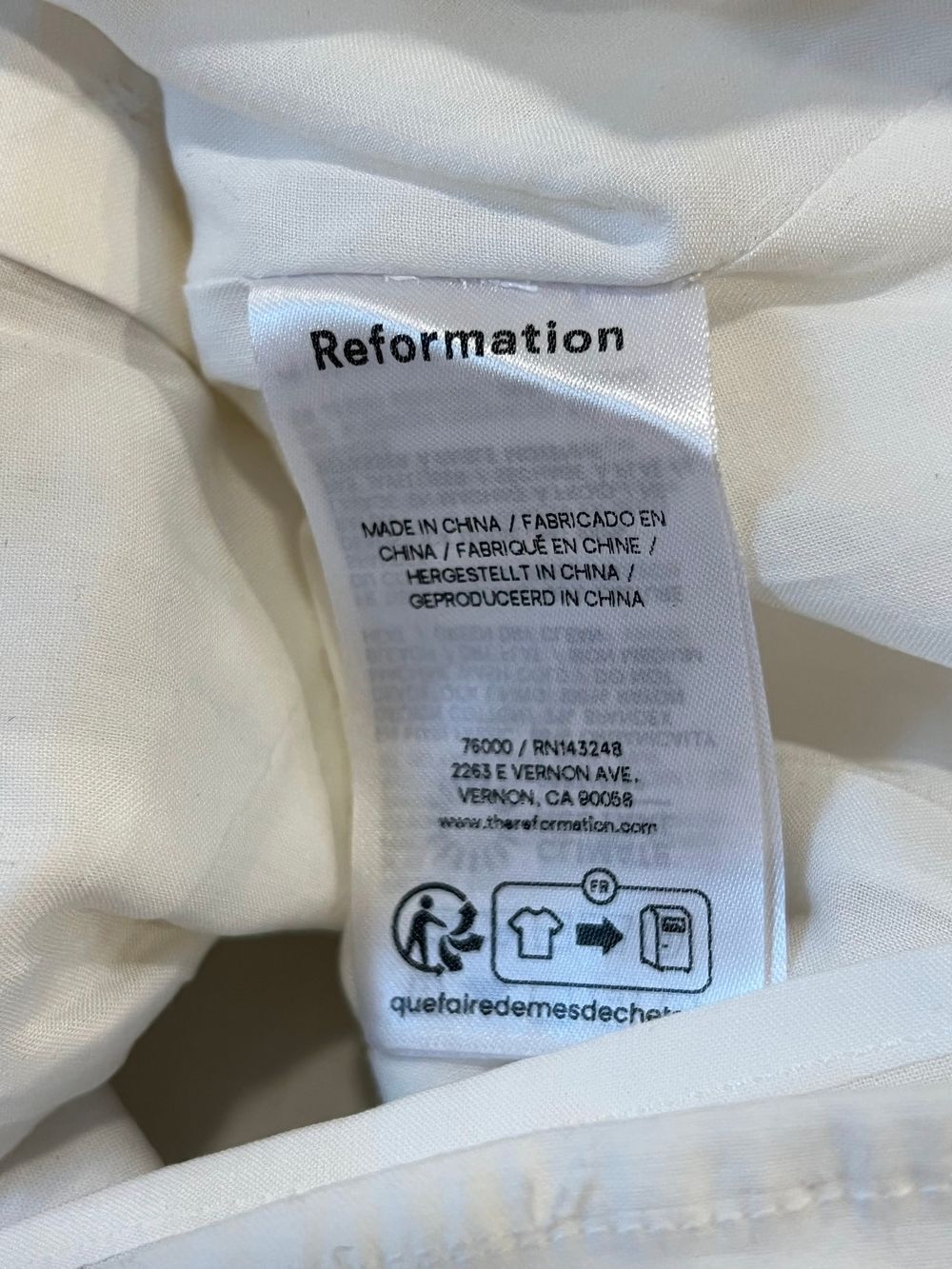 Reformation White Ruffle Scoop Button-Front Set Size 4 - Picture 8 of 9